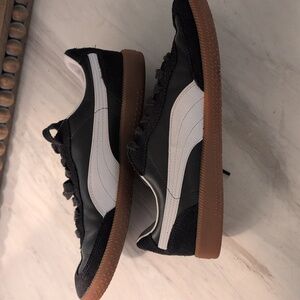 Puma Black and White Suede Sneakers